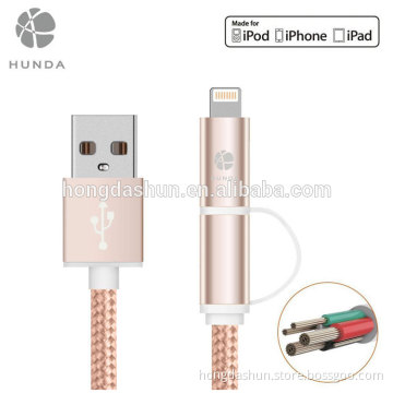4FT Rose Gold Powerline 2.4a Fast Charging Phone Data Cable MFI Supplier